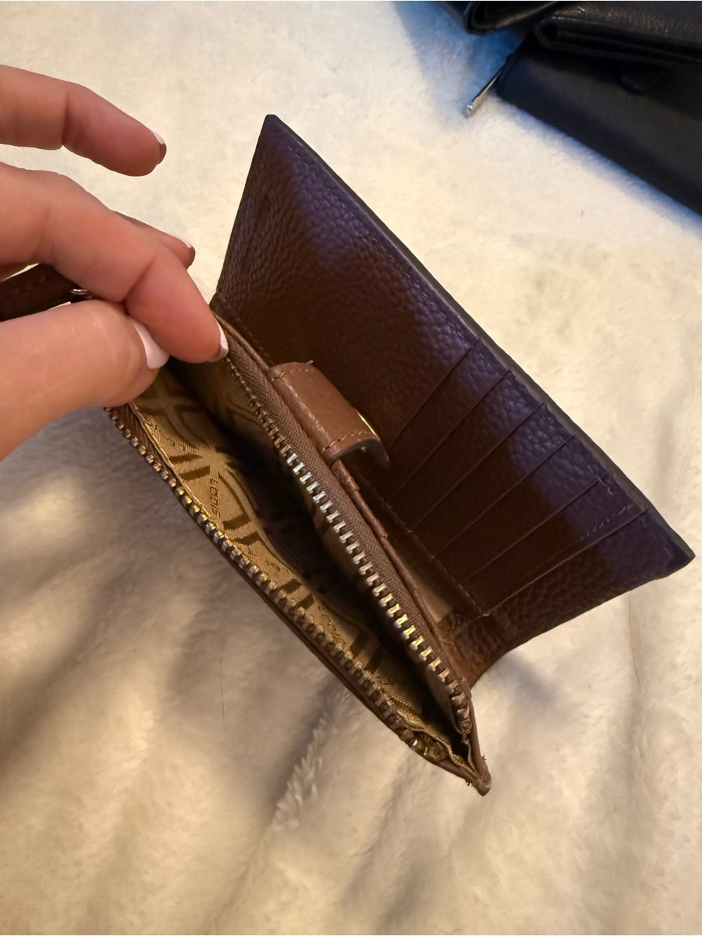 Lodis Pebbled Leather Tri-Fold Wallet in Brown - Picture 4 of 4
